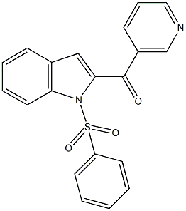 [1-(phenylsulfonyl)-1H-indol-2-yl](3-pyridinyl)methanone Struktur