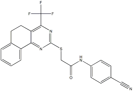N-(4-cyanophenyl)-2-{[4-(trifluoromethyl)-5,6-dihydrobenzo[h]quinazolin-2-yl]sulfanyl}acetamide Structure