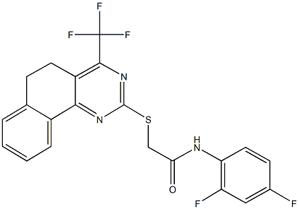 N-(2,4-difluorophenyl)-2-{[4-(trifluoromethyl)-5,6-dihydrobenzo[h]quinazolin-2-yl]sulfanyl}acetamide|