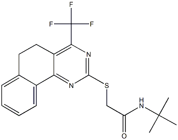 N-(tert-butyl)-2-{[4-(trifluoromethyl)-5,6-dihydrobenzo[h]quinazolin-2-yl]sulfanyl}acetamide Structure