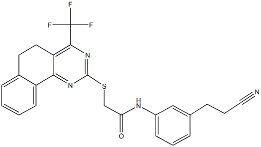 409352-94-9 N-[3-(2-cyanoethyl)phenyl]-2-{[4-(trifluoromethyl)-5,6-dihydrobenzo[h]quinazolin-2-yl]sulfanyl}acetamide