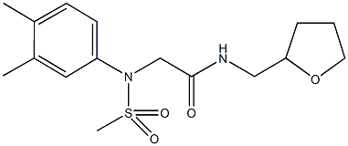 2-[3,4-dimethyl(methylsulfonyl)anilino]-N-(tetrahydro-2-furanylmethyl)acetamide Structure