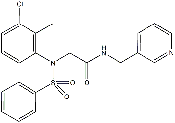 2-[3-chloro-2-methyl(phenylsulfonyl)anilino]-N-(3-pyridinylmethyl)acetamide,409355-57-3,结构式