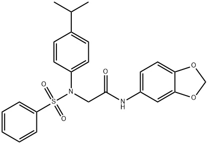 N-(1,3-benzodioxol-5-yl)-2-[4-isopropyl(phenylsulfonyl)anilino]acetamide,409356-16-7,结构式