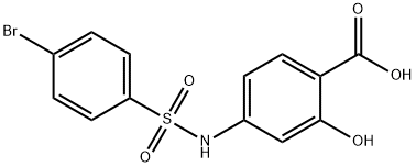 4-{[(4-bromophenyl)sulfonyl]amino}-2-hydroxybenzoic acid Struktur
