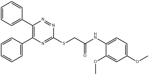 N-(2,4-dimethoxyphenyl)-2-[(5,6-diphenyl-1,2,4-triazin-3-yl)sulfanyl]acetamide 化学構造式