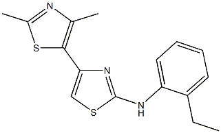 2',4'-dimethyl-2-(2-ethylanilino)-4,5'-bis(1,3-thiazole) 化学構造式
