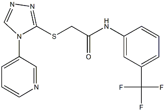 2-{[4-(3-pyridinyl)-4H-1,2,4-triazol-3-yl]sulfanyl}-N-[3-(trifluoromethyl)phenyl]acetamide 结构式