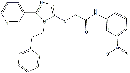 N-{3-nitrophenyl}-2-{[4-(2-phenylethyl)-5-pyridin-3-yl-4H-1,2,4-triazol-3-yl]sulfanyl}acetamide,412921-11-0,结构式