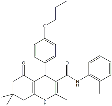412921-68-7 2,7,7-trimethyl-N-(2-methylphenyl)-5-oxo-4-(4-propoxyphenyl)-1,4,5,6,7,8-hexahydro-3-quinolinecarboxamide