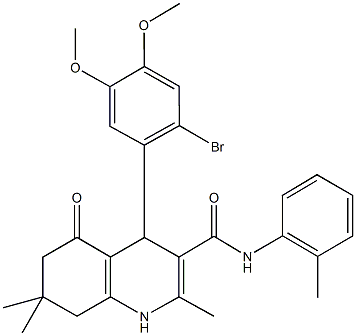 4-(2-bromo-4,5-dimethoxyphenyl)-2,7,7-trimethyl-N-(2-methylphenyl)-5-oxo-1,4,5,6,7,8-hexahydro-3-quinolinecarboxamide Structure