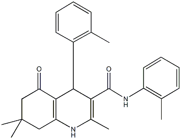 2,7,7-trimethyl-N,4-bis(2-methylphenyl)-5-oxo-1,4,5,6,7,8-hexahydroquinoline-3-carboxamide|