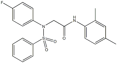 N-(2,4-dimethylphenyl)-2-[(4-fluorophenyl)(phenylsulfonyl)amino]acetamide Structure