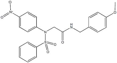 2-[{4-nitrophenyl}(phenylsulfonyl)amino]-N-{[4-(methyloxy)phenyl]methyl}acetamide Structure