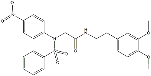 N-{2-[3,4-bis(methyloxy)phenyl]ethyl}-2-[{4-nitrophenyl}(phenylsulfonyl)amino]acetamide Structure