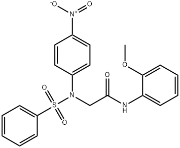 2-[{4-nitrophenyl}(phenylsulfonyl)amino]-N-[2-(methyloxy)phenyl]acetamide Structure