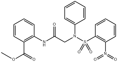 methyl 2-({[({2-nitrophenyl}sulfonyl)anilino]acetyl}amino)benzoate Structure