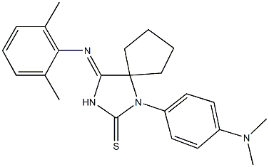 1-[4-(dimethylamino)phenyl]-4-[(2,6-dimethylphenyl)imino]-1,3-diazaspiro[4.4]nonane-2-thione 化学構造式