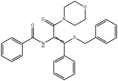 N-[2-(benzylsulfanyl)-1-(4-morpholinylcarbonyl)-2-phenylvinyl]benzamide Structure