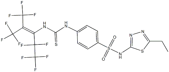 N-(5-ethyl-1,3,4-thiadiazol-2-yl)-4-[({[3,3,3-trifluoro-1-(1,1,2,2,2-pentafluoroethyl)-2-(trifluoromethyl)-1-propenyl]amino}carbothioyl)amino]benzenesulfonamide Structure