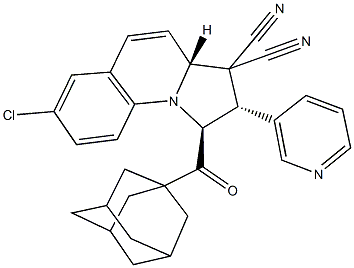 1-(1-adamantylcarbonyl)-7-chloro-2-(3-pyridinyl)-1,2-dihydropyrrolo[1,2-a]quinoline-3,3(3aH)-dicarbonitrile Structure