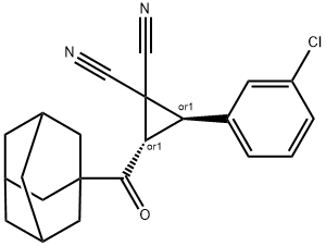 2-(1-adamantylcarbonyl)-3-(3-chlorophenyl)-1,1-cyclopropanedicarbonitrile 化学構造式