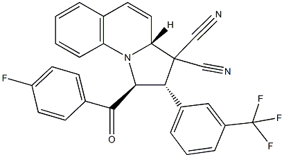 1-(4-fluorobenzoyl)-2-[3-(trifluoromethyl)phenyl]-1,2-dihydropyrrolo[1,2-a]quinoline-3,3(3aH)-dicarbonitrile 结构式