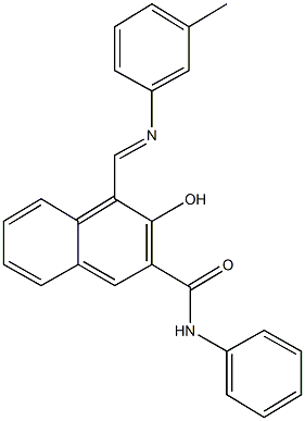 3-hydroxy-4-{[(3-methylphenyl)imino]methyl}-N-phenyl-2-naphthamide Structure