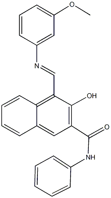 3-hydroxy-4-{[(3-methoxyphenyl)imino]methyl}-N-phenyl-2-naphthamide Structure