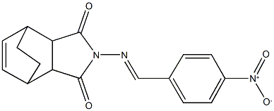 4-({4-nitrobenzylidene}amino)-4-azatricyclo[5.2.2.0~2,6~]undec-8-ene-3,5-dione Struktur