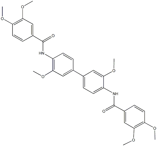 N-{4'-[(3,4-dimethoxybenzoyl)amino]-3,3'-dimethoxy[1,1'-biphenyl]-4-yl}-3,4-dimethoxybenzamide Struktur