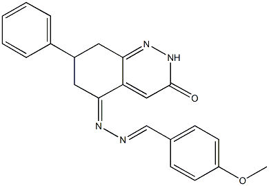 4-methoxybenzaldehyde (3-oxo-7-phenyl-2,6,7,8-tetrahydro-5(3H)-cinnolinylidene)hydrazone Structure