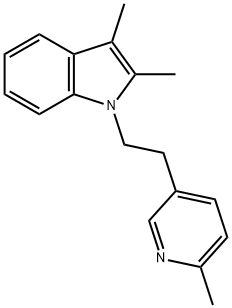 2,3-dimethyl-1-[2-(6-methyl-3-pyridinyl)ethyl]-1H-indole 化学構造式