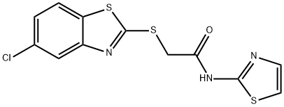 2-[(5-chloro-1,3-benzothiazol-2-yl)thio]-N-(1,3-thiazol-2-yl)acetamide,415713-99-4,结构式