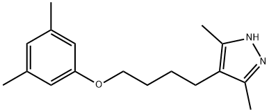 3,5-dimethylphenyl 4-(3,5-dimethyl-1H-pyrazol-4-yl)butyl ether 结构式