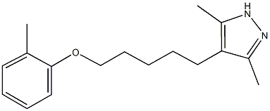 5-(3,5-dimethyl-1H-pyrazol-4-yl)pentyl 2-methylphenyl ether Struktur
