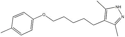 5-(3,5-dimethyl-1H-pyrazol-4-yl)pentyl 4-methylphenyl ether 化学構造式