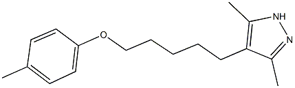 5-(3,5-dimethyl-1H-pyrazol-4-yl)pentyl 4-methylphenyl ether 结构式