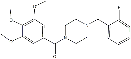 1-(2-fluorobenzyl)-4-(3,4,5-trimethoxybenzoyl)piperazine 化学構造式