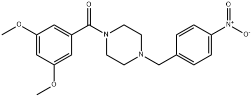 1-(3,5-dimethoxybenzoyl)-4-{4-nitrobenzyl}piperazine 结构式