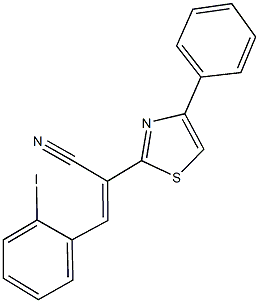 3-(2-iodophenyl)-2-(4-phenyl-1,3-thiazol-2-yl)acrylonitrile Structure