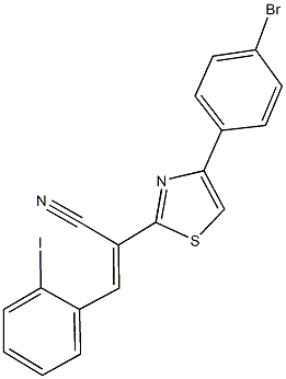 2-[4-(4-bromophenyl)-1,3-thiazol-2-yl]-3-(2-iodophenyl)acrylonitrile Struktur