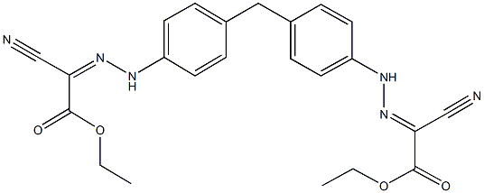 ethyl cyano[(4-{4-[2-(1-cyano-2-ethoxy-2-oxoethylidene)hydrazino]benzyl}phenyl)hydrazono]acetate Structure
