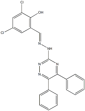 3,5-dichloro-2-hydroxybenzaldehyde (5,6-diphenyl-1,2,4-triazin-3-yl)hydrazone 化学構造式