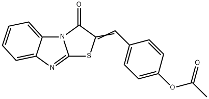 4-[(3-oxo[1,3]thiazolo[3,2-a]benzimidazol-2(3H)-ylidene)methyl]phenyl acetate Struktur