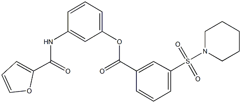 3-(2-furoylamino)phenyl 3-(1-piperidinylsulfonyl)benzoate 结构式