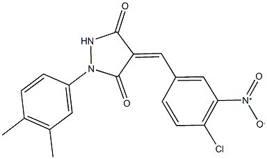 4-{4-chloro-3-nitrobenzylidene}-1-(3,4-dimethylphenyl)-3,5-pyrazolidinedione 结构式