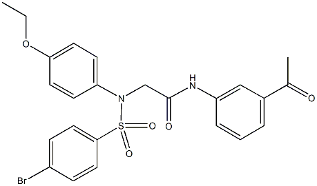 N-(3-acetylphenyl)-2-{[(4-bromophenyl)sulfonyl]-4-ethoxyanilino}acetamide Structure