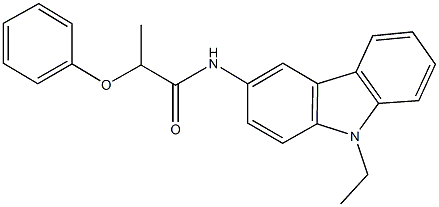 N-(9-ethyl-9H-carbazol-3-yl)-2-phenoxypropanamide 化学構造式