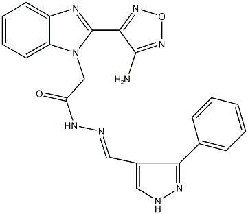2-[2-(4-amino-1,2,5-oxadiazol-3-yl)-1H-benzimidazol-1-yl]-N'-[(3-phenyl-1H-pyrazol-4-yl)methylene]acetohydrazide Structure